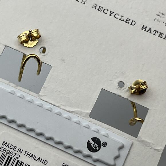 Madewell Demi Fine Double Hoop Earrings 14K Gold over Sterling Silver - Picture 5 of 6